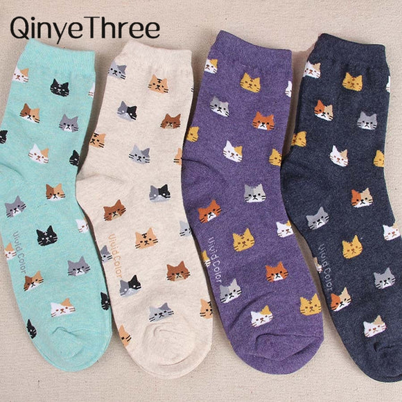 Autumn Cat Socks for Women