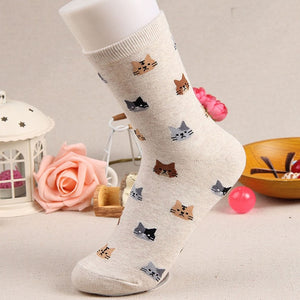 Autumn Cat Socks for Women