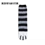 Fashion Womens Cats Paw Stripe Socks