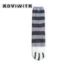 Fashion Womens Cats Paw Stripe Socks