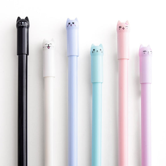 6PCS set Kawaii Cat Gel Pen